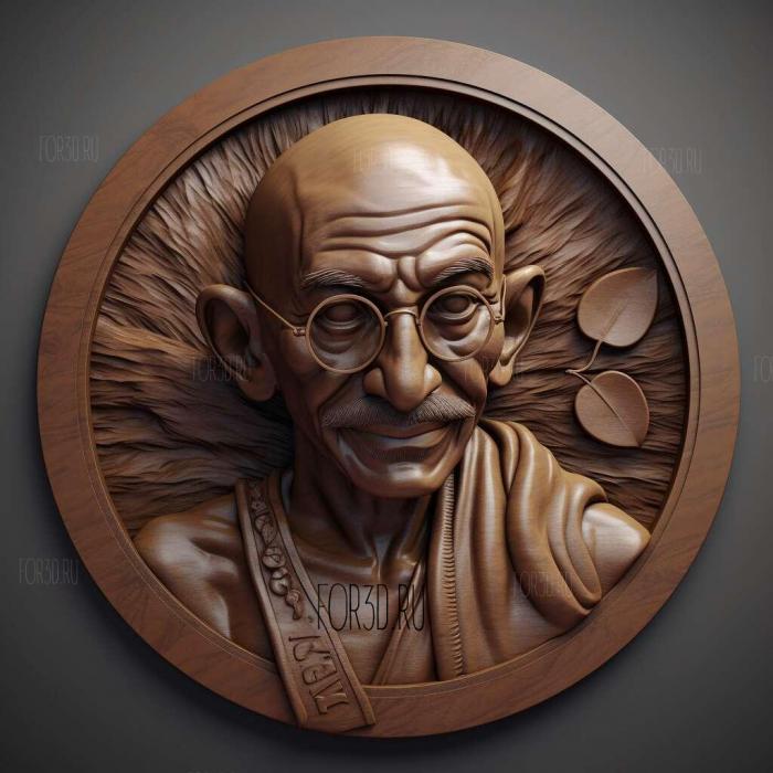 Gandhi 6 2 stl model for CNC